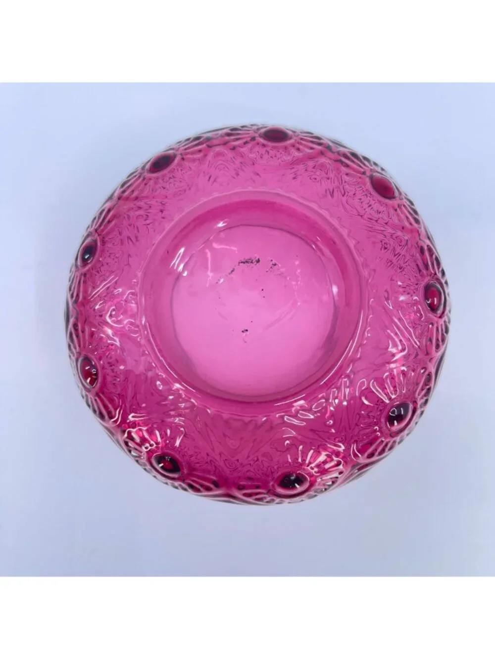 pilgrim cranberry glass open sugar bowl features bennington pattern